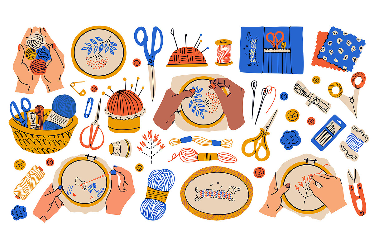 Embroidery vector illustration, an Object Illustration by Zeukaa (Photo 3 of 6)