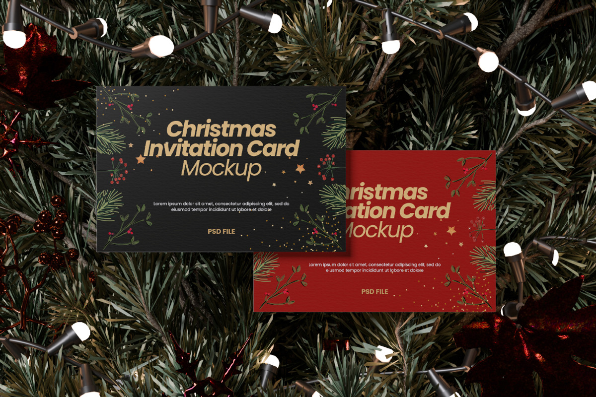 Christmas Invitation Card Mockup, a Merchandise Mockup by Rielismee (Photo 4 of 5)