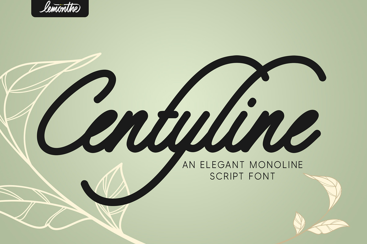 Centyline | Monoline Script, a Script Font by Lemonthe (Photo 1 of 7)