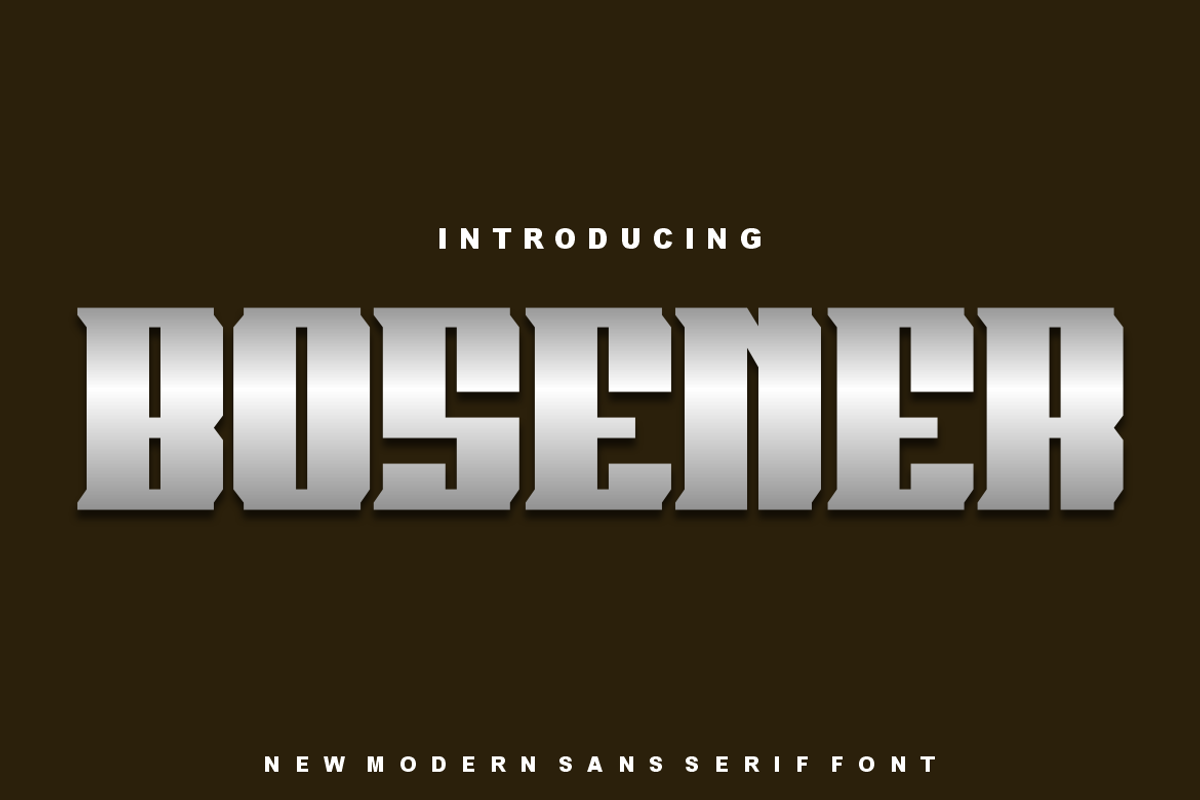 Bosener - Font, a Sans Serif Font by artchiles_design (Photo 1 of 5)