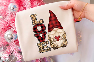 Love Christmas Gnome Heart PNG Art