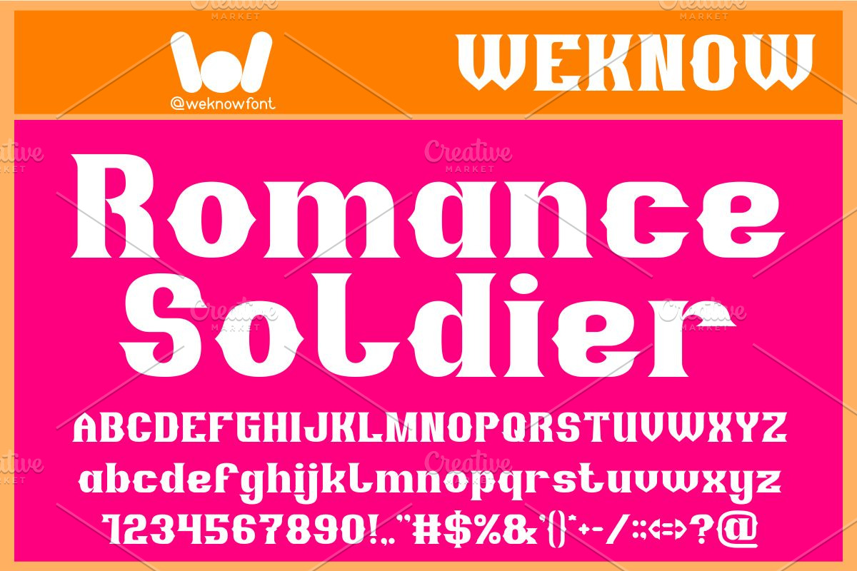 Romance Soldier font, a Font by weknow (Photo 1 of 8)