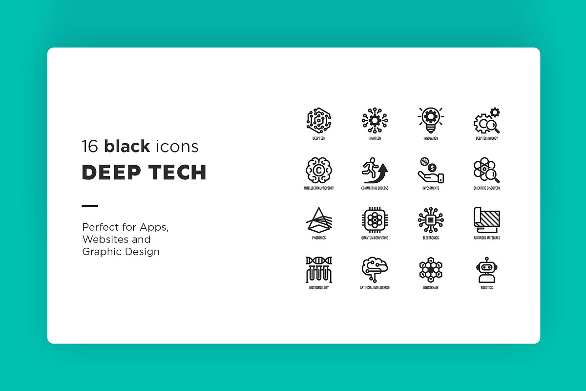 Deep Tech | 32 Icons Set, an Outline Icon by Marina Silence (Photo 3 of 17)