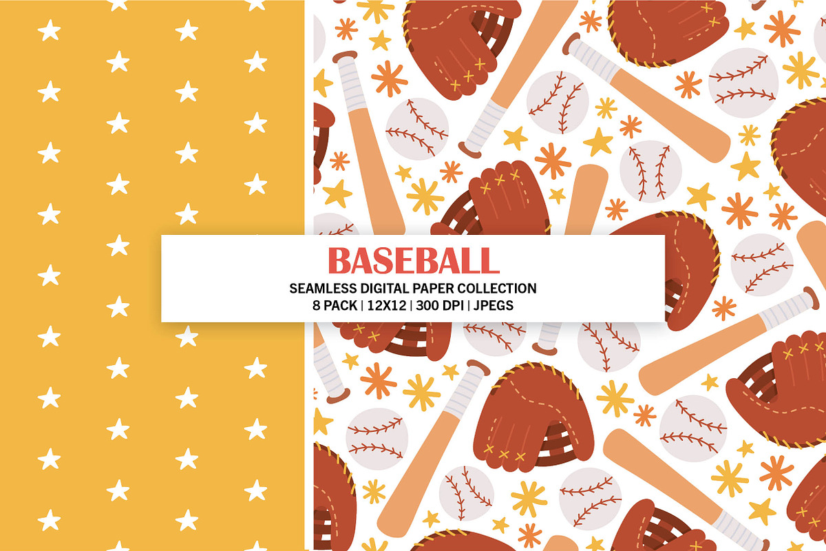 Baseball Sports Seamless Patterns, a Pattern Graphic by Alanna Messina Design Co (Photo 4 of 7)