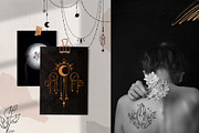 Moon flowers - celestial graphic kit, an Illustration by My Space Garden (Thumbnail 3 of 18)