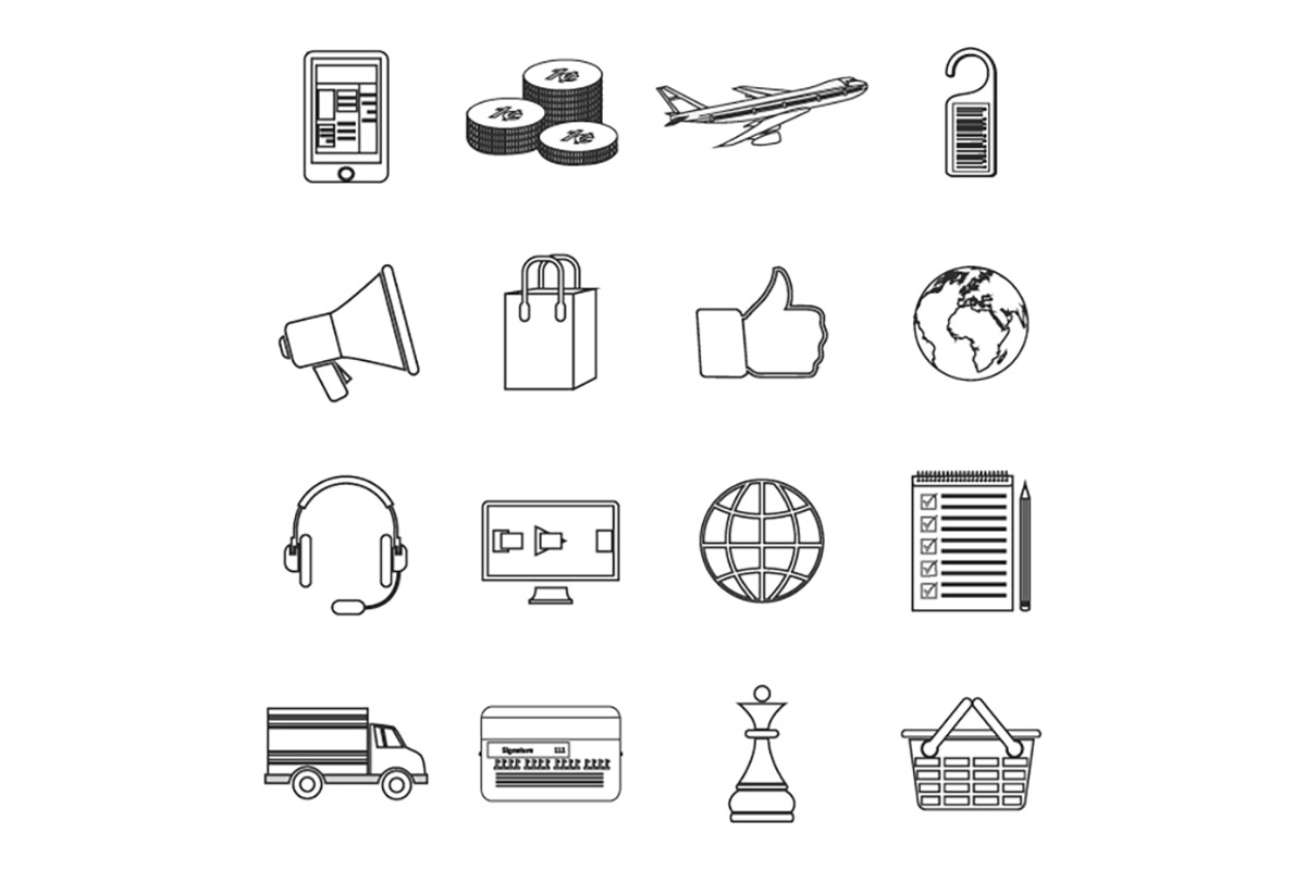 Set of simple line icons, a Graphic by L_amica