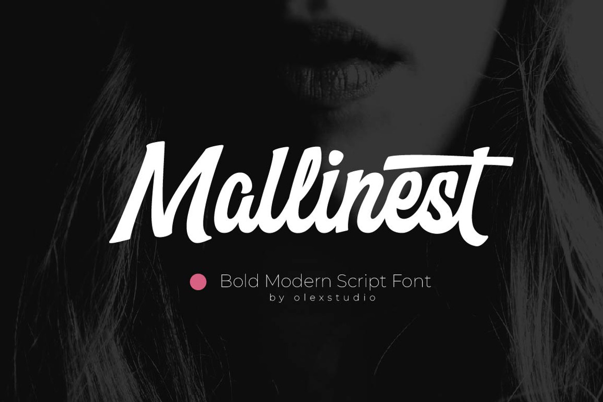 Mallinest - Modern Script, a Script Font by Olexstudio (Photo 1 of 8)