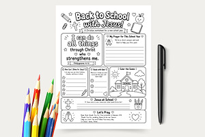 Back to School with Jesus, a Stationery Template by VIVAT Design Studio