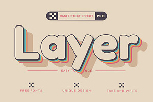 Retro Color - Editable Text Effect,