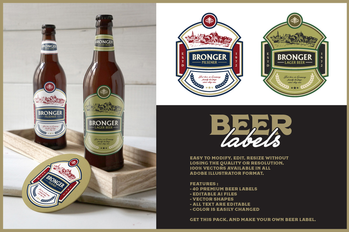 Premium Bundle Beer Label Pack, a Branding & Logo Template by Rich Graphic (Photo 5 of 6)