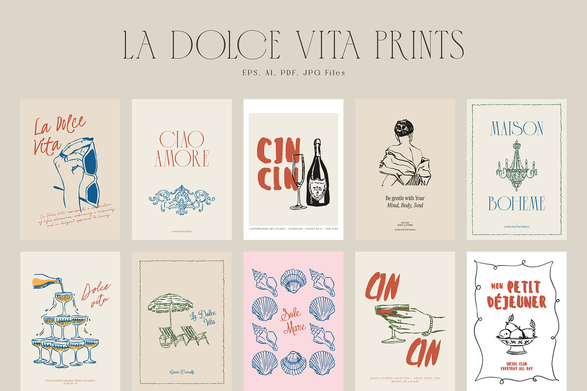 La Dolce Vita Print Posters, an Object Graphic by DesignThatMatters (Photo 7 of 16)