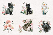Whimsical Kittens Clipart Set, a Seasonal Illustration by CreationArt (Thumbnail 4 of 7)