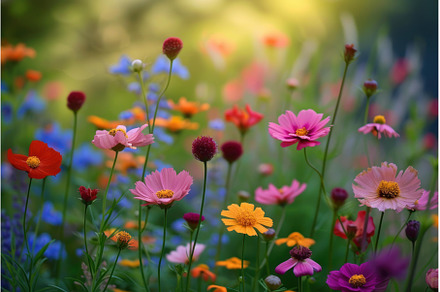 Colorful Summer garden flowers, a Nature Photo by Ylivdesign