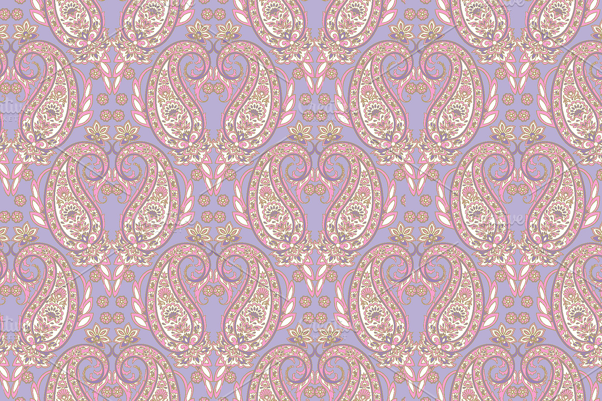 Pink Pailsey seamless pattern, a Pattern Graphic by antalogiya (Photo 5 of 5)