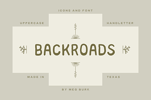 Backroads - Font and Icons, a Font by MEG BURK CHOI