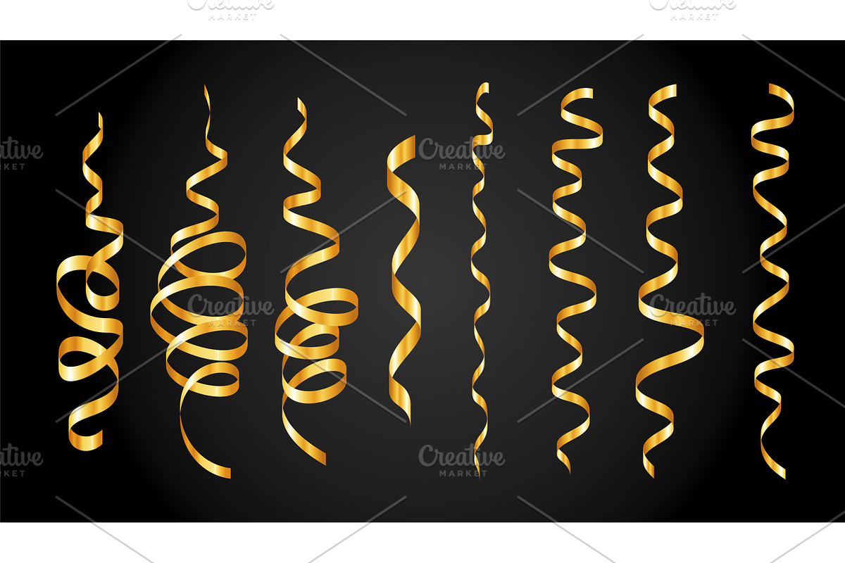 Gold serpentine spiral confetti, an Object Illustration by Quarta