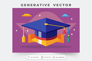 Colorful graduation hats in a playfu, a Graphic by Iftikhar Alam
