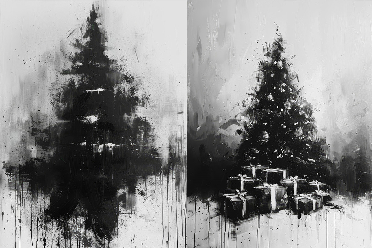Dark Christmas - 141 images, a Seasonal Illustration by Handmadefont (Photo 10 of 19)