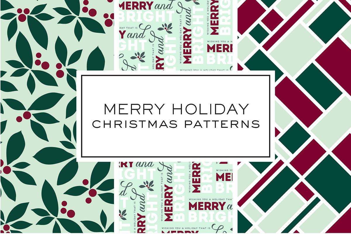 Merry Holiday Christmas Patterns, a Pattern Graphic by Haute Papier (Photo 1 of 4)