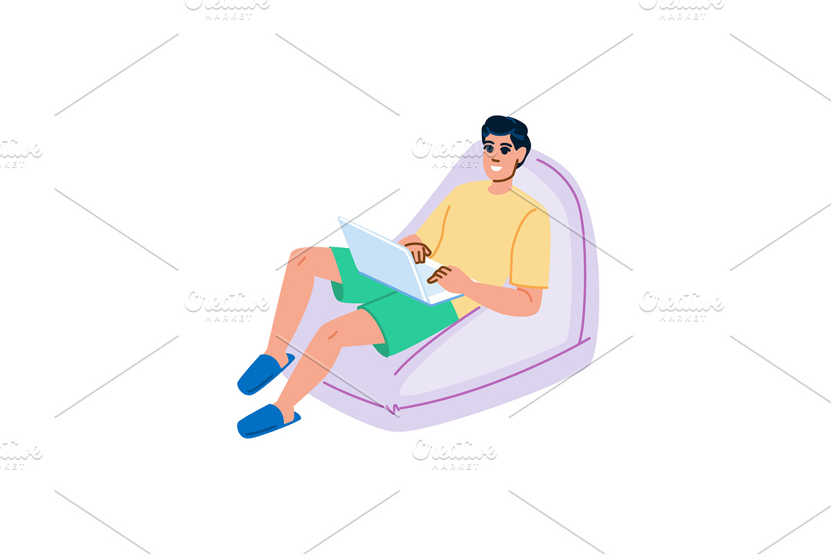Freelancer working remotely from, a Person Illustration by pikepicture