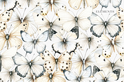 Watercolor White Butterflies, a Decorative Illustration by ThaismotaCreativeCo (Thumbnail 4 of 5)