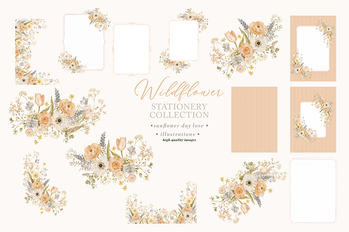 Wildflower Floral Frame Clipart, a Decorative Illustration by Sunflower Day Love (Photo 4 of 4)