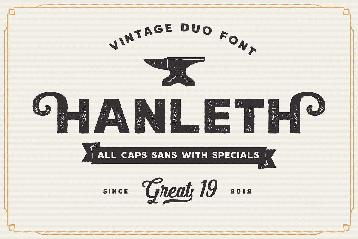 Hanleth vintage font duo preview 2
