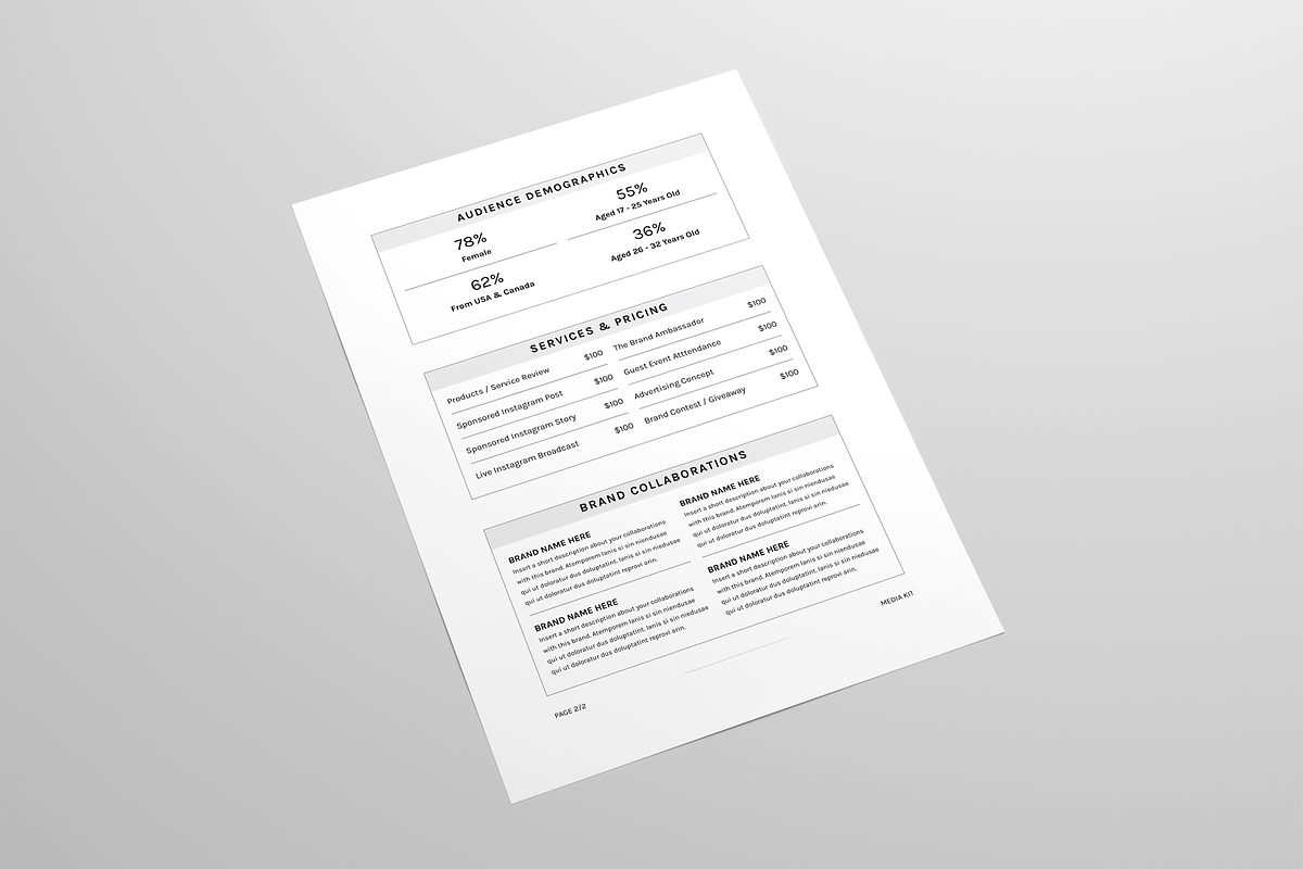 Media Kit | MS Word & Indesign, a Marketing Template by Leaflove (Photo 3 of 5)