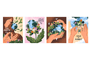 Happy Earth Day cards, ecology set, an Object Illustration by PaperTrident (Thumbnail 1 of 3)