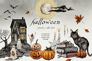 Halloween - Spoky Collection, a Seasonal Illustration by AleksaArt (Thumbnail 1 of 14)