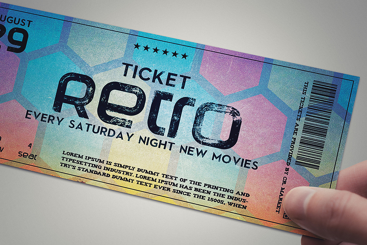 Stylish retro ticket, a Card Template by Tzochko (Photo 1 of 5)