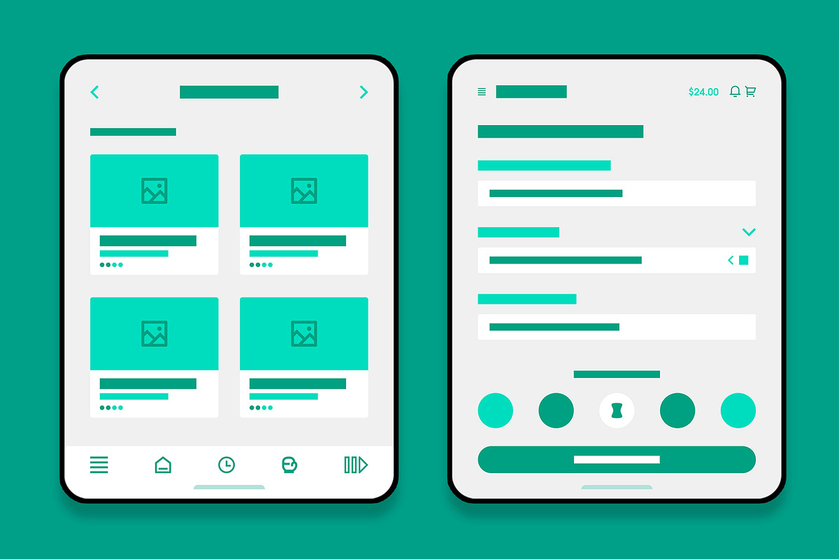 Futuristic Tablet App Wireframe