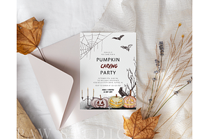 Halloween Pumpkin Carving Invitation