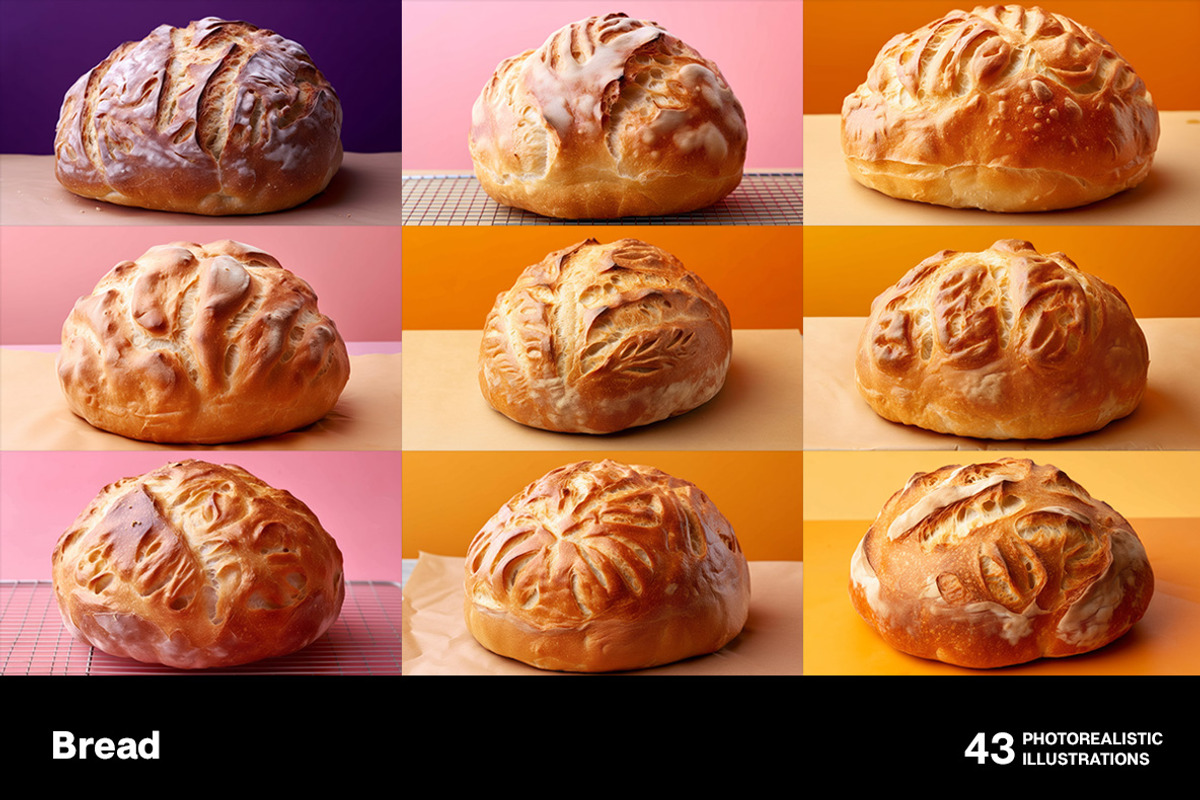 Bread. 43 images, a Food Illustration by Handmadefont (Photo 8 of 11)