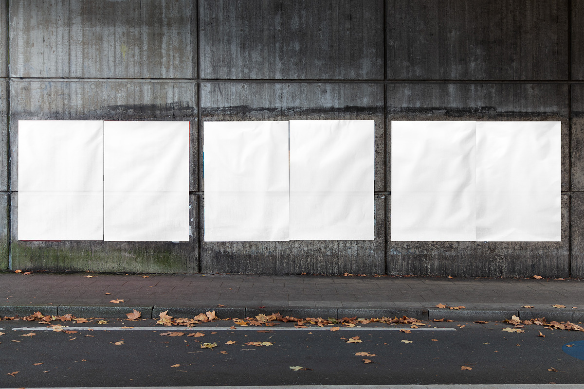 Six Din Poster Mockup Concrete Wall, an Advertising Mockup by pott.mockups (Photo 2 of 2)
