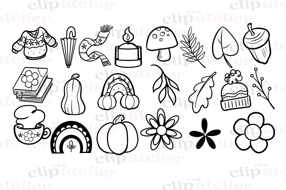 Boho Fall Line Drawing, an Illustration by TheClipAtelier (Photo 2 of 3)