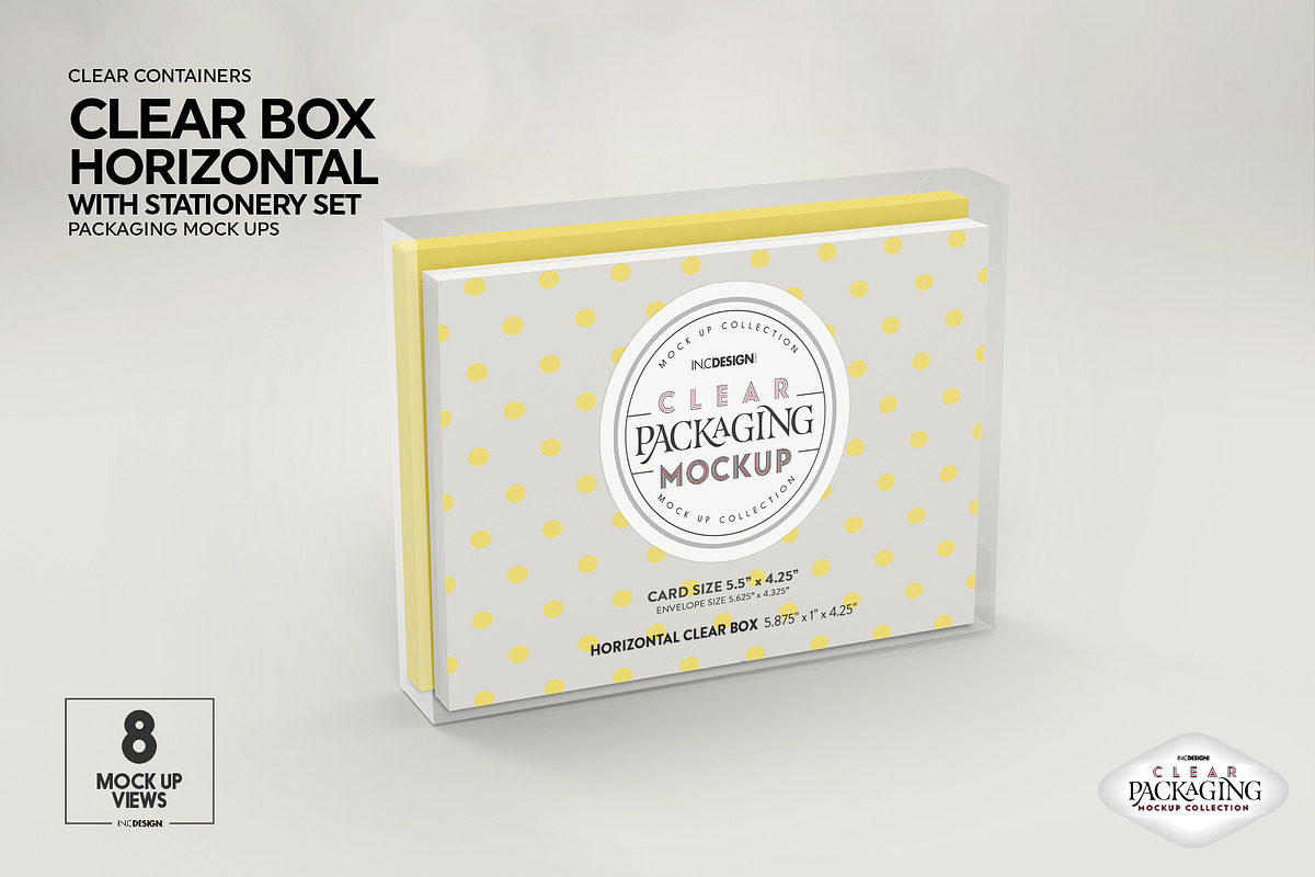 Clear Box with Stationery Set Mockup, a Packaging Mockup by INCDesign (Photo 16 of 19)
