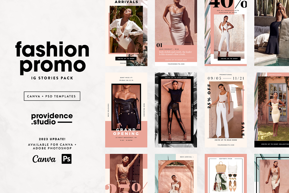 Fashion Promo IG Stories Pack, a Social Media Template by Providence Studio (Photo 1 of 7)
