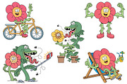 Cute flower 15 vector illustrations, an Object Illustration by gunaonedesign (Thumbnail 3 of 9)