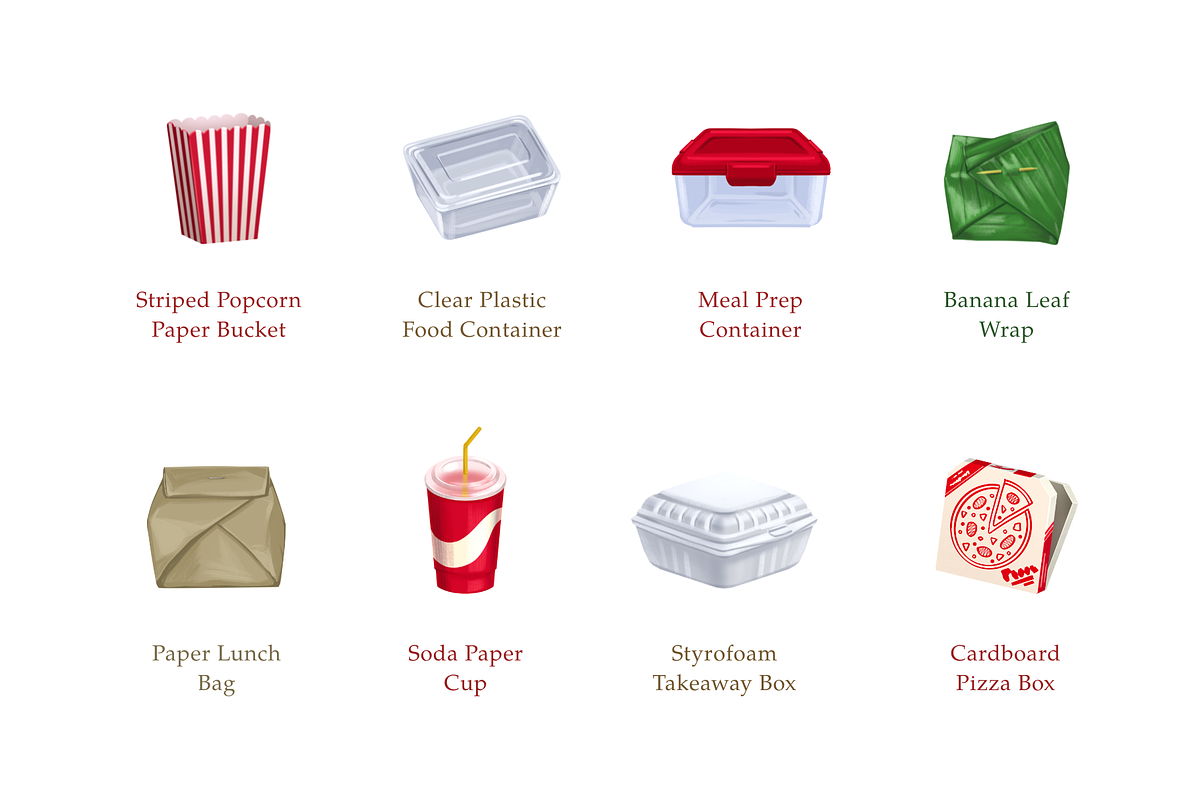 Food Packaging Collection, an Object Illustration by Deemak Daksina (Photo 3 of 3)