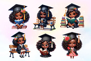Cute Black Graduation Girl Clipart, a Work Illustration by Dream Creation (Thumbnail 2 of 5)