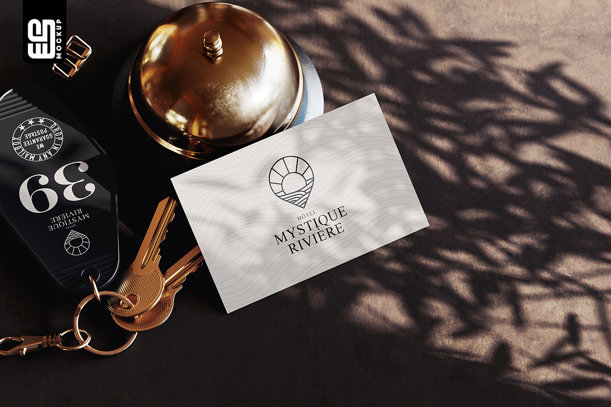 Hotel Card with Key Ring Mockup, an Advertising Mockup by SD Mockup (Photo 1 of 4)
