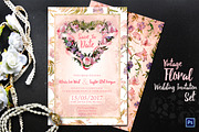 Floral Wedding Invitation Suite, an Invitation Template by El-Studio (Thumbnail 1 of 2)