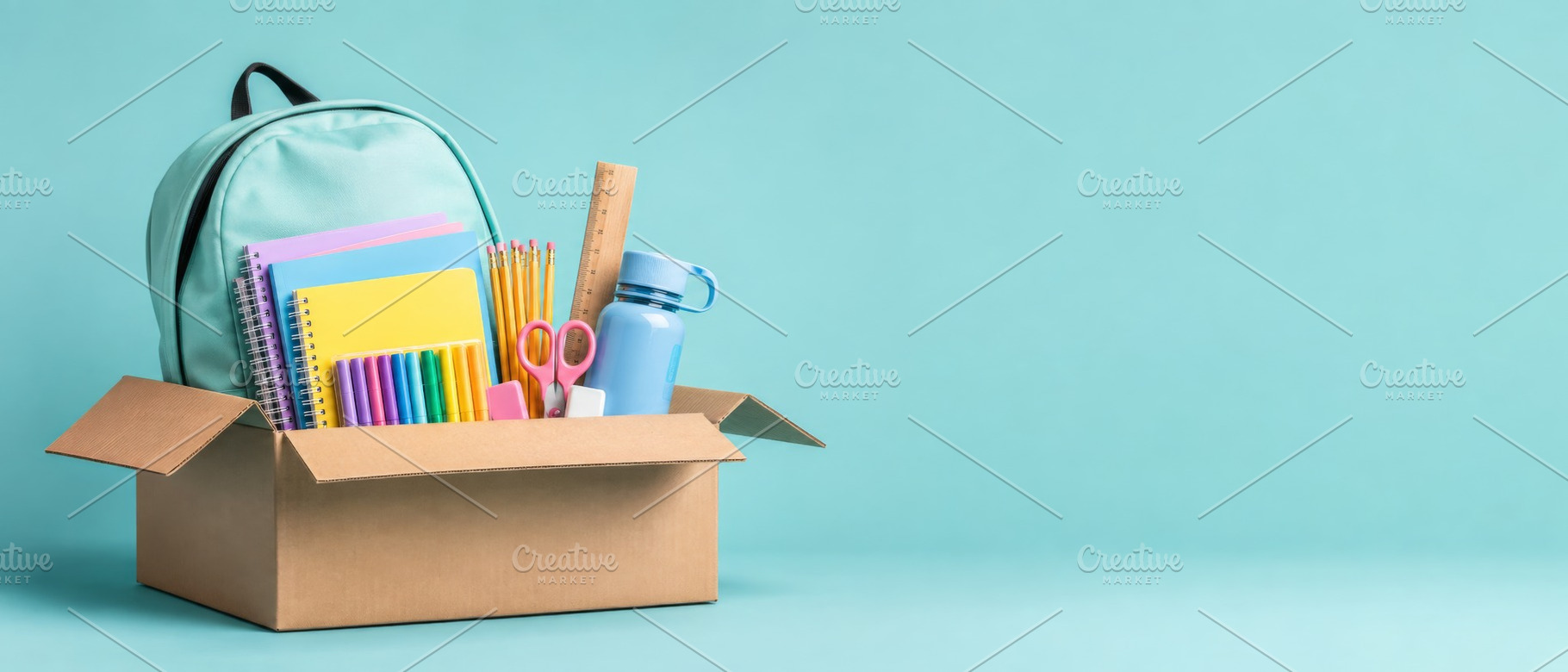 Back to school donation concept with, a Photo by Dvoevnore photos
