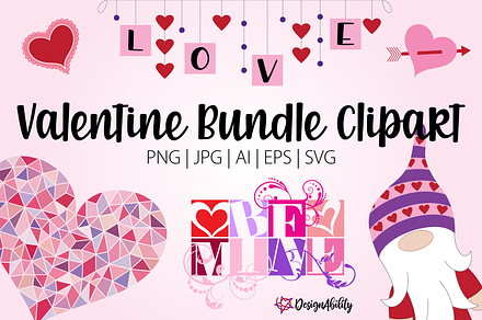 Valentine Bundle Clipart & Designs