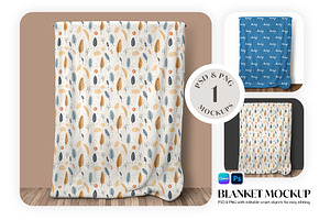 Velveteen Held-Up Blanket Mockup