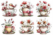 Whimsical Spring Tea Cup Clipart, an Illustration by Daily.Designs (Thumbnail 3 of 7)
