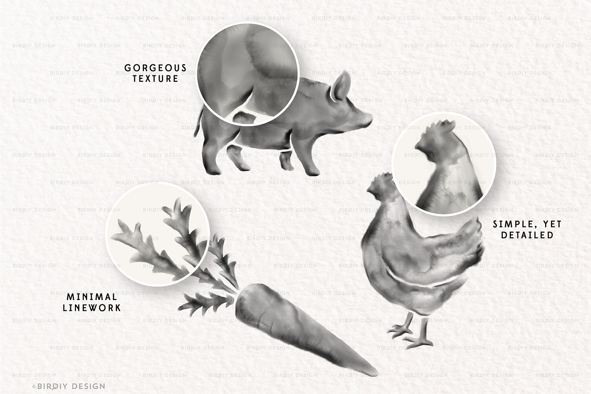 Watercolor Meal Choice Icons Set, an Icon by BirDIY Design (Photo 3 of 3)