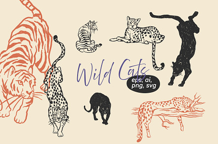 Jungle Cat Sketches, an Icon by Anastasiya Klempach