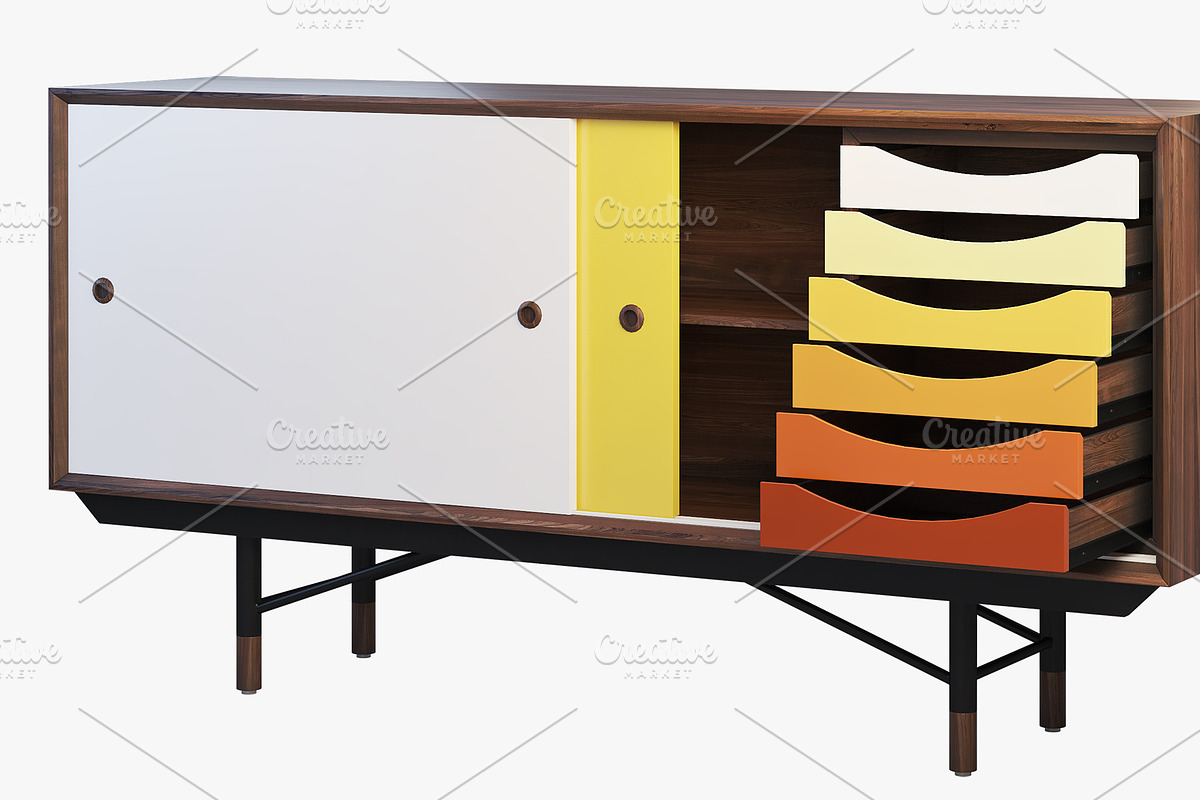 1955 Sideboard 3d model, a Furniture 3D Model by 3dmitruk (Photo 10 of 14)